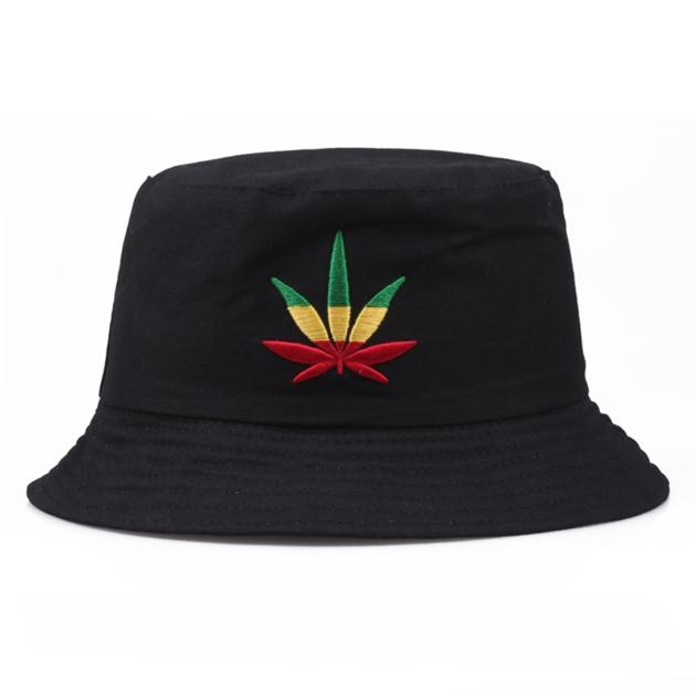 Custom Hat Maple Leaf Embroidery Bucket Hat Men Women Hip Hop Panama Cotton Sun Hats Outdoor Summer 