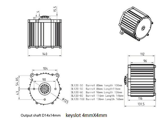 48v 500w 3000rpm Ebike Motor BLDC