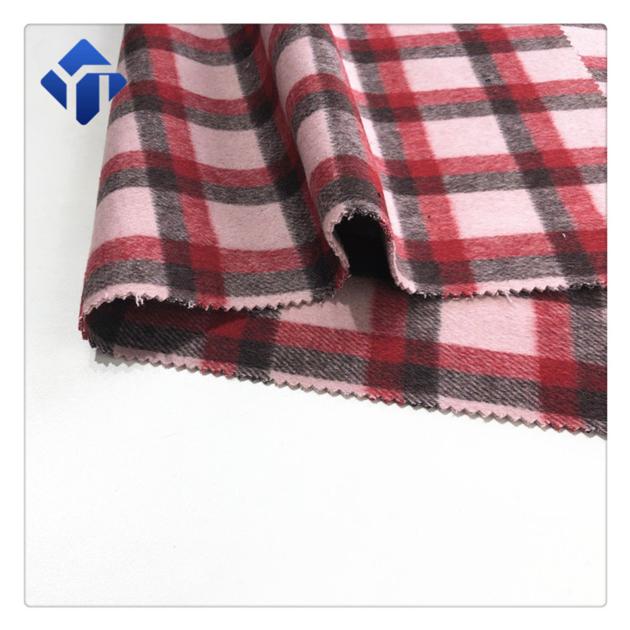 Best price double sided plaid wool fabric for winter dresses women