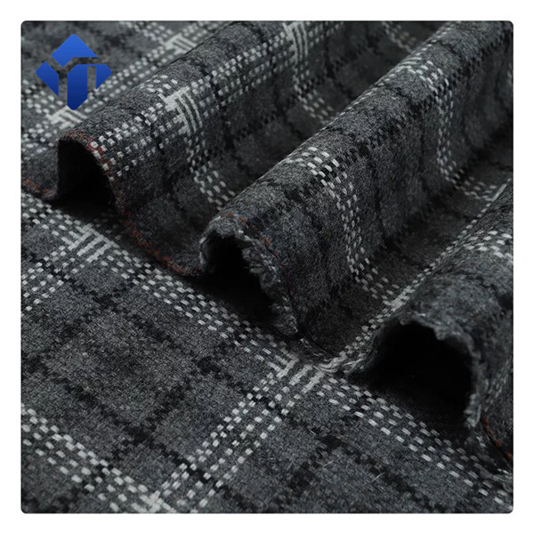 Factory supply  plaid  flannel wool polyester fabric for dress