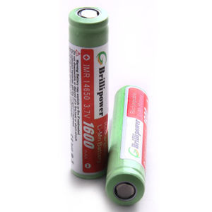 Brillipower IMR 14650 Li-MN/Li-ion 3.7V 1600mAh Rechargeable Cell Flat top/Button top Battery