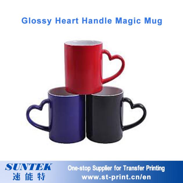 Sublimation High Glossy Heart Magic Mug