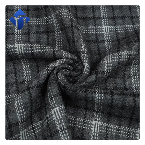 Factory Supply Plaid Flannel Wool Polyester