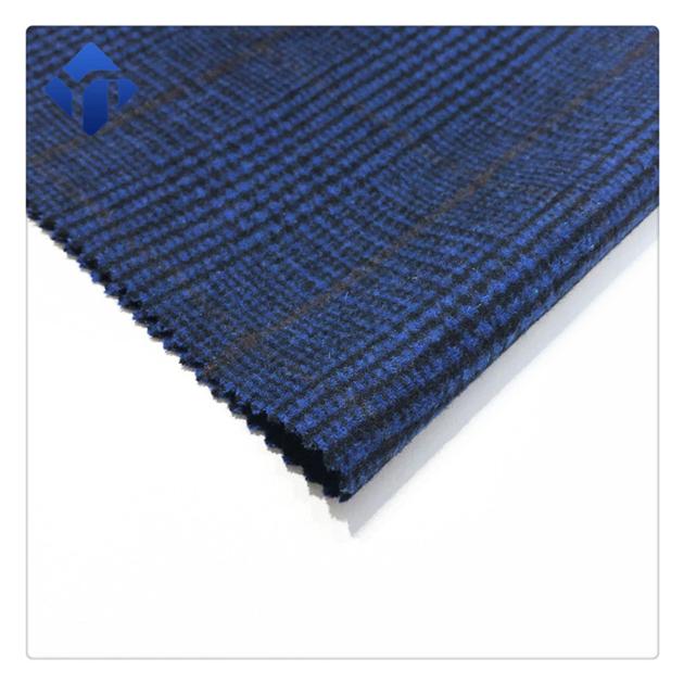 Woven wool polyester yarn dyed tartan plaid flannel fabric