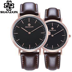 Lover's Watches Luxury Brand UltraThinFull Genuine Leather Waterproof Sport Couple Quartz Wrist Watc