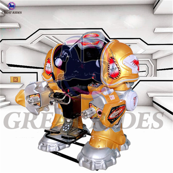 Great battery operated high simulation walking robot rides kiddie amusement game machine for sale