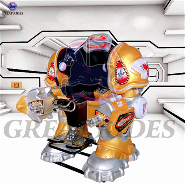 Great battery operated high simulation walking robot rides kiddie amusement game machine for sale