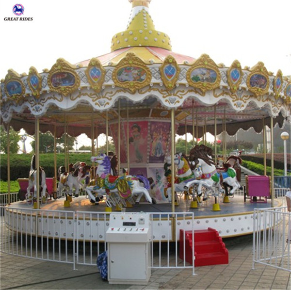Fun park rides family amusement games 16 seats carousel ride for export
