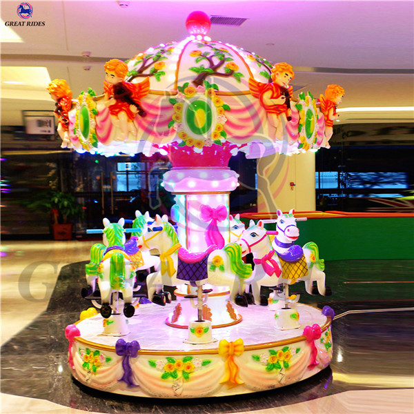 Attraction children amusement games machine 6 seats mini carousel rides for export