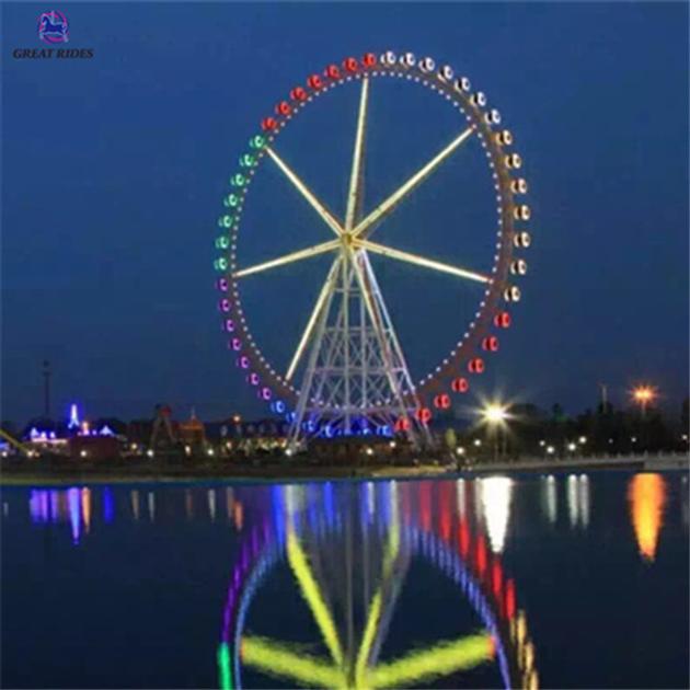 High quality theme park amusement attraction air conditioning cabin 88m big wonder ferris wheel