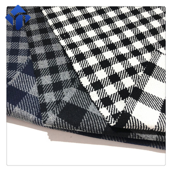 Factory Supply Poly Wool Plaid Fabric