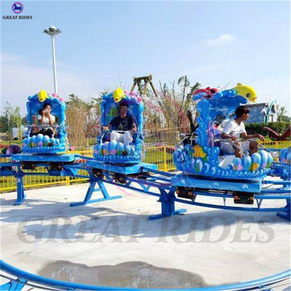 New product fairground equipment family games spinning sliding ocean mini roller coaster rides