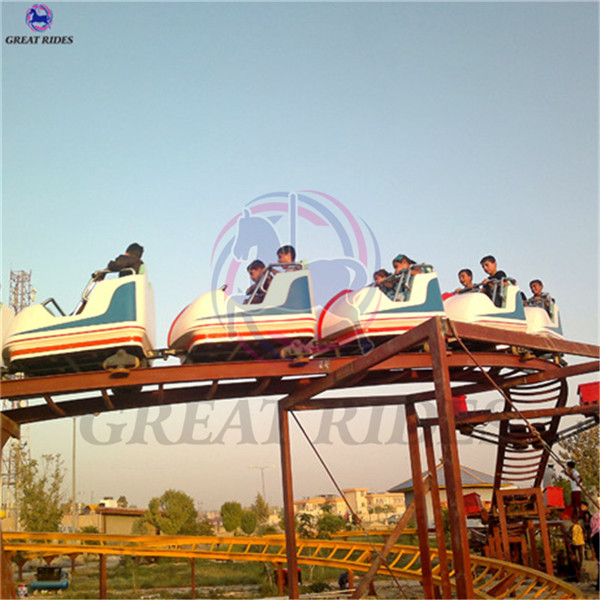 Theme park rides mini roller coaster space train ride for sale
