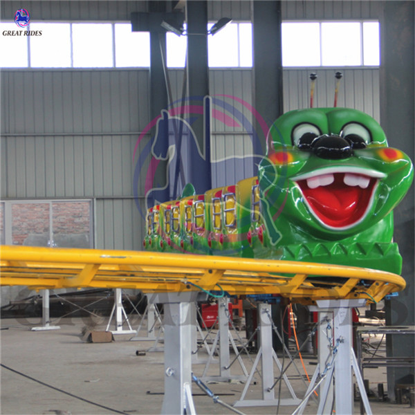 Profitable kids amusement park ride fruit caterpillar wacky worm mini roller coaster rides