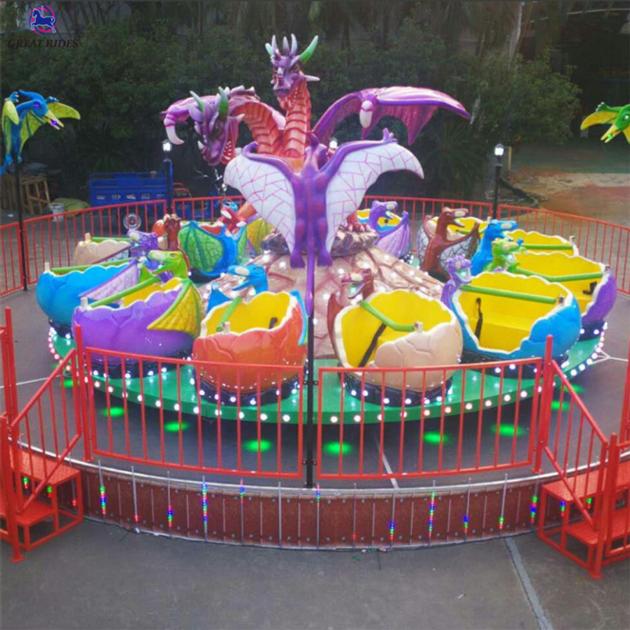 Chinese supplier amusement park rides mechanical games 24 persons rotating dinosaur turntable