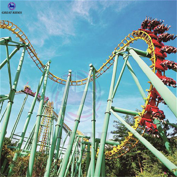 Thrilling theme park attraction 550m track suspended big roller coaster