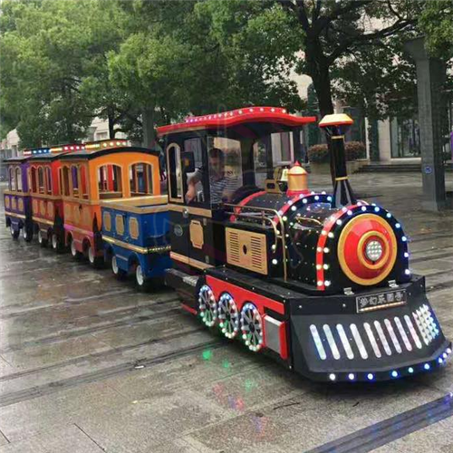 Battery operated trackless train family amusement rides