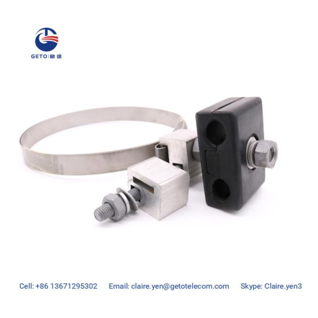 down lead clamp for pole or tower