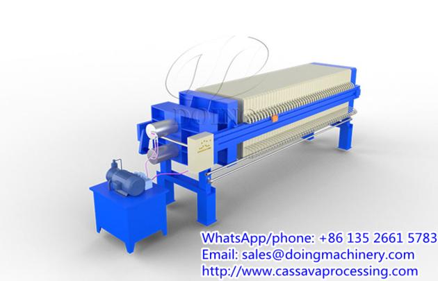 Cassava flour plate-frame filter press dewatering machine for cassava flour processing line