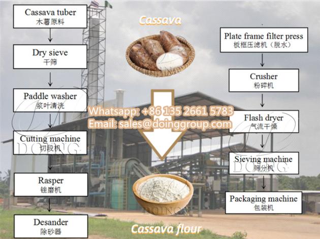 Small scale cassava flour machine for fresh cassava processing
