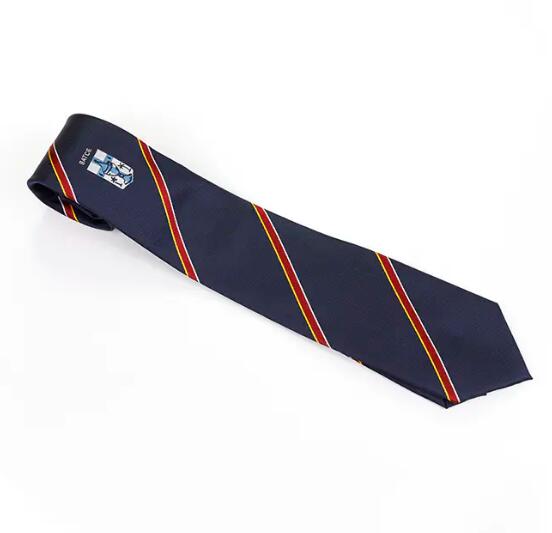 FN-001 High quality blue clour junior high school logo Handmade Silk tie