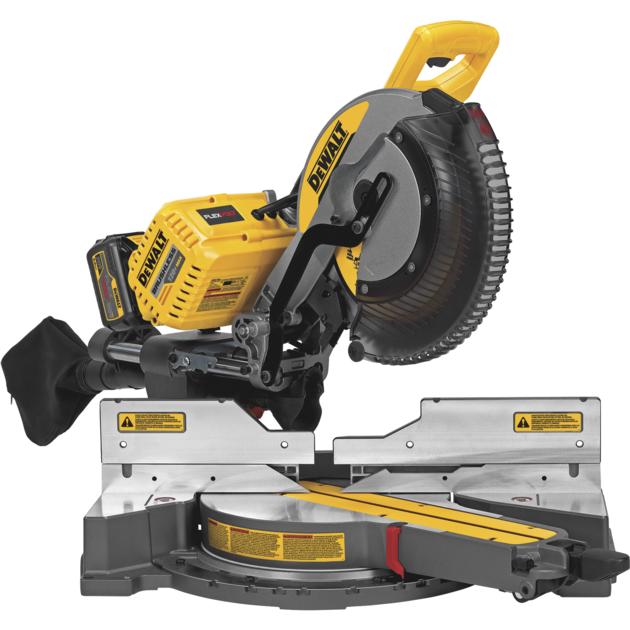 DEWALT FLEXVOLT 120 VOLT MAX 12in. Double Bevel Sliding Compound Miter Saw Kit — With (2) 20V/60V FL
