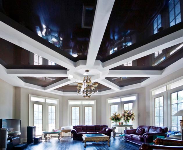 suspended false ceiling interior decoration living room UV print stretch ceiling film soft material 
