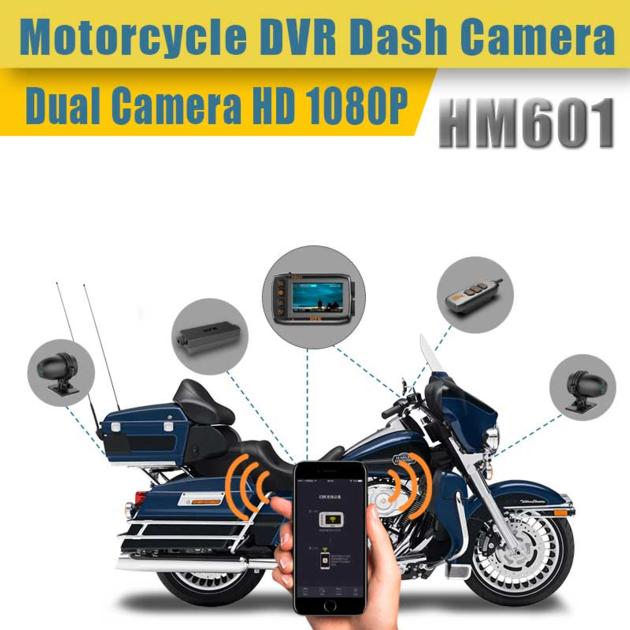 HFK Motorcycle DVR Dash Camera HM601 With Dual Camera IP67 Waterproof