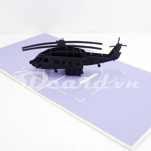 Black hawk helicopter 3d card-pop up card-greeting card-birthday card