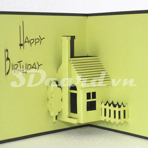 Happy House 3d card-pop up card-birthday card