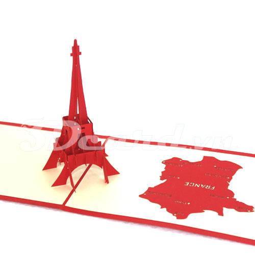 Eiffel Tower 2 3d pop up greeting card