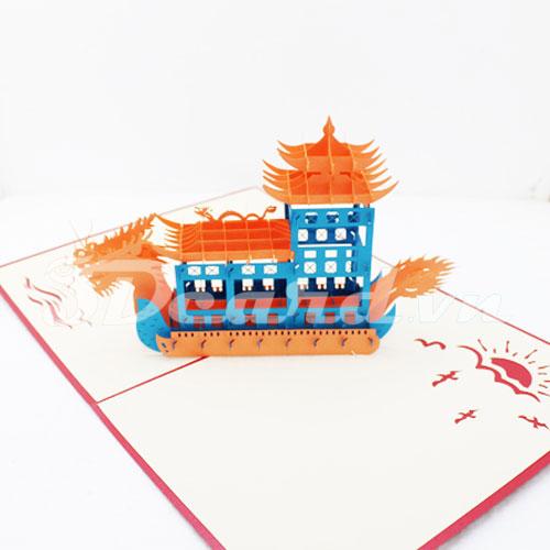 Dragon Boat 3d pop up handmade greeting card