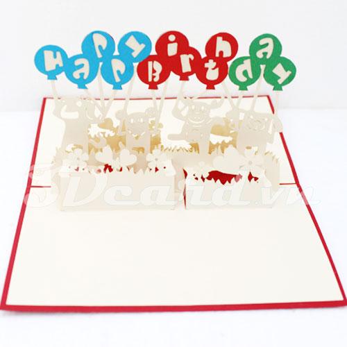 Birthday Balloon 3d card pop up card birthday card