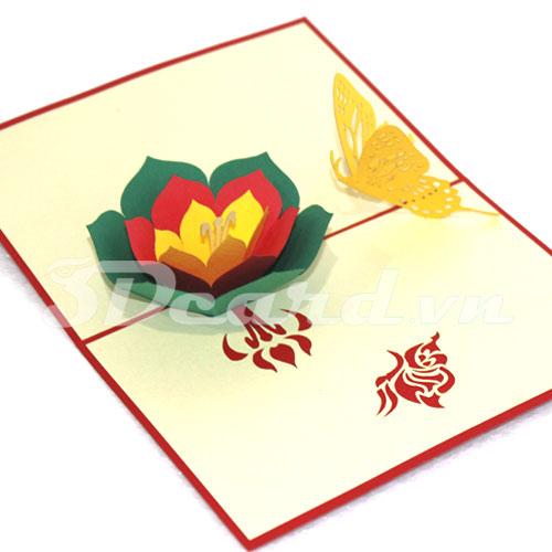 Butterfly Flower 1 3d card pop up card birthday card greeting card