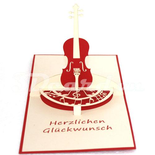 Grand Violin 3d card pop up card greeting card birthday card