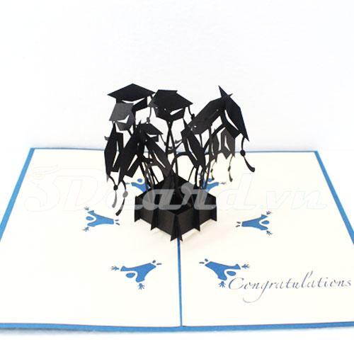 Graduation Hats-3d card-pop up card-congratulation card