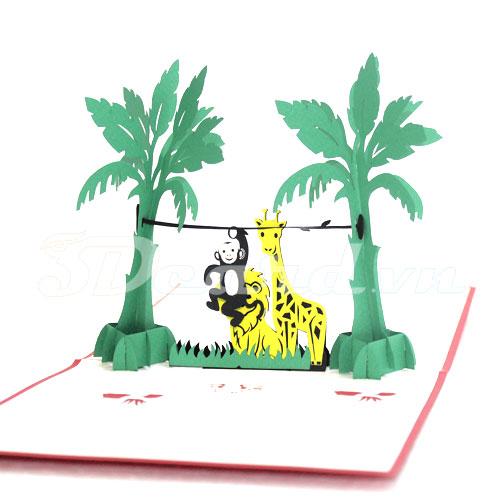 Happy Forest 3d card-pop up card-greeting card-birthday card
