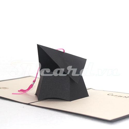 Graduation Hat 3d pop up congratulation card