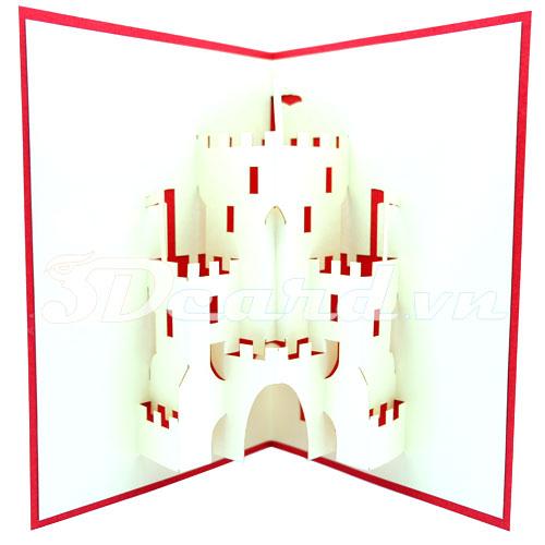 Ancient Fortress 3d card pop up card handmade card birthday card greeting card