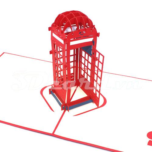 Public Telephone-3d pop up handmade greeting card