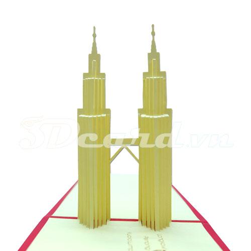 Twin Towers Malaysia 3d card pop up card greeting card birthday card handmade card