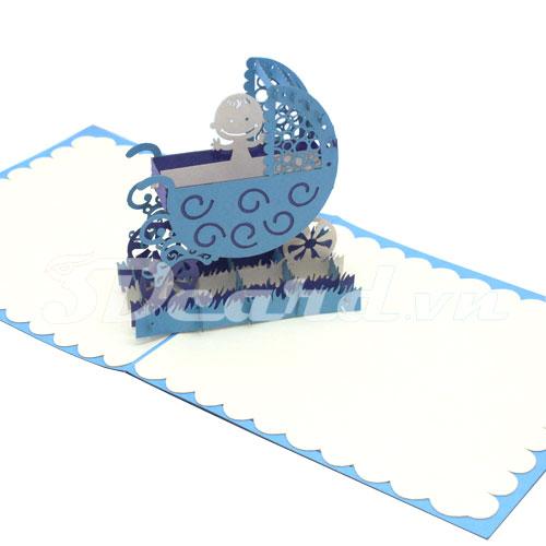 Children Trolley 4-3d card-pop up card-handmade card-congratulation card