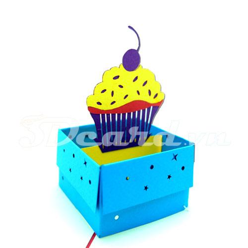 Box Cake 3d card pop up card handmade card birthday card