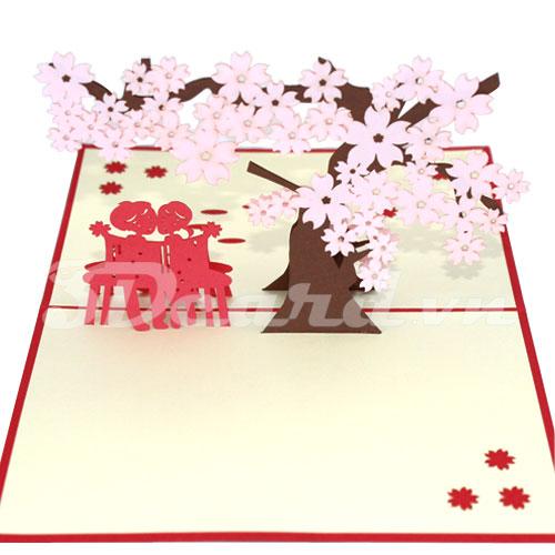 Couple under peach 3d card pop up card love card birthday card greeting card