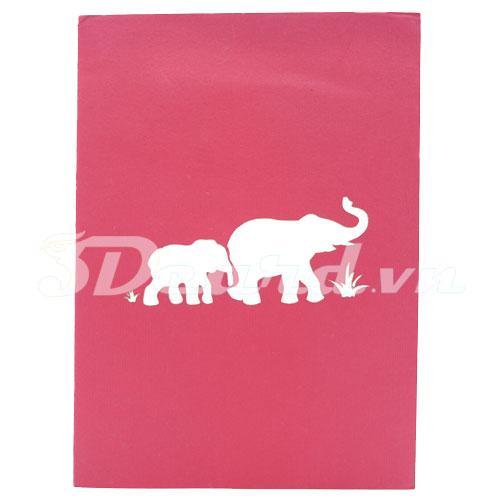 Thailand Elephant 2 3d Card Pop
