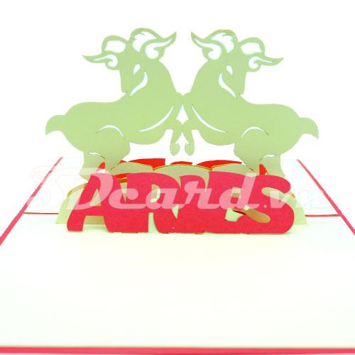 Aries 3d card pop up card handmade card birthday card