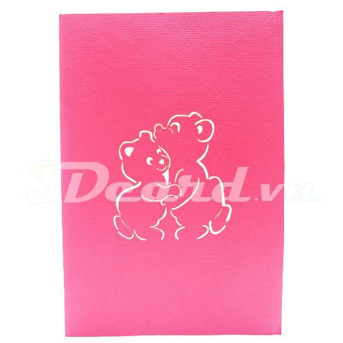 Bear Love 1 3d Card Handmade