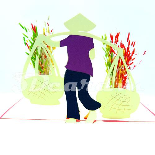 Bouquet 3d card pop up card greeting card birthday card