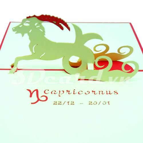 Capricorn 3d card pop up card birthday card