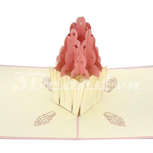 Cupcake 3d card-pop up card-greeting card-handmade card-birthday card